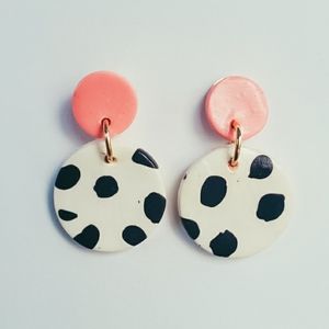 Pink & Dalmatian Earrings